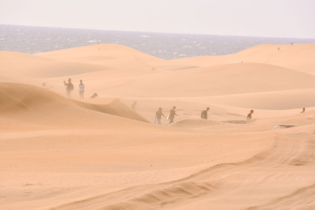 Photo Picture of a Beautiful Dry Desert Landscape in Maspalomas Gran Canaria Canary Islandsの写真素材