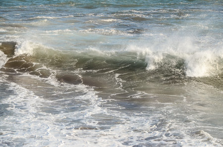 Big Blue Wave Breaks in the Atlantic Ocean