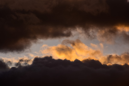 Cloudscape, Colored Clouds at Sunset near the Oceanの写真素材