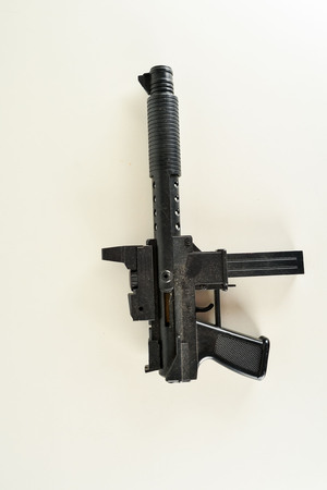 Close-up of toy gun Object on a White Backgroundの写真素材