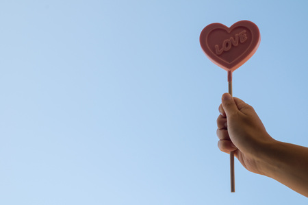 Photo picture of a Lollipop heart shaped love conceptの写真素材