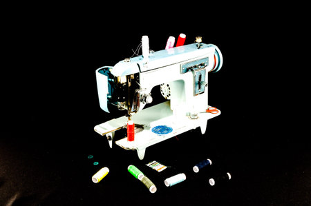 Photo Picture of an Old Vintage Sewing Machine