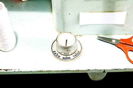Photo Picture of an Old Vintage Sewing Machine