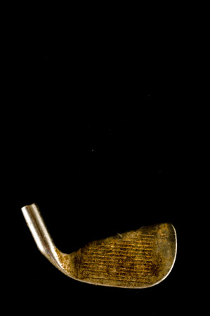 Close-up of golf-club golf clubObject on a black Backgroundの写真素材