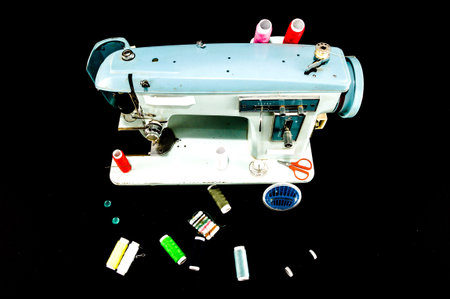 Photo Picture of an Old Vintage Sewing Machine
