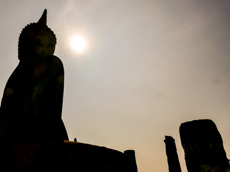 Beautiful photo of the Sukhothai ruins taken in thailand, Southeast Asiaの写真素材
