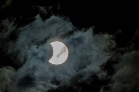 Partial Solar Eclipse on a Cloudy Day