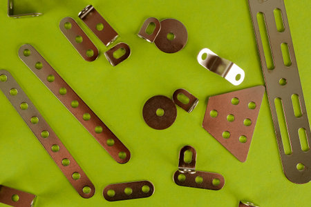 Close-up of aluminium joints for wood Object