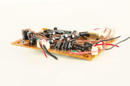 Close-up of vintage pc part Object on a White Background
