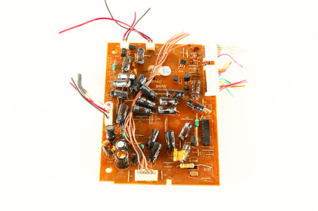Close-up of vintage pc part Object on a White Background
