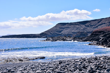 Spanish View Landscape in Tropical Volcanic Canary Islands Spainの写真素材