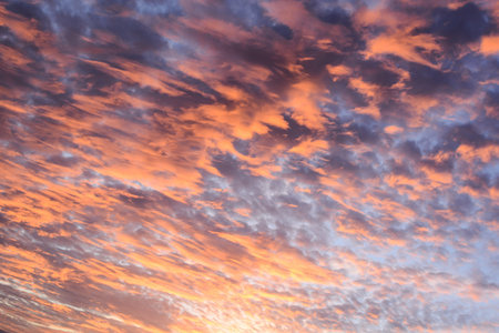 Cloudscape, Colored Clouds at Sunset near the Ocean