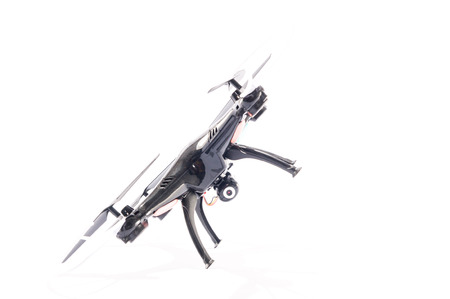 Technology Copter closeup Aircraft Drone Quadrocopter with a raised chassisの写真素材