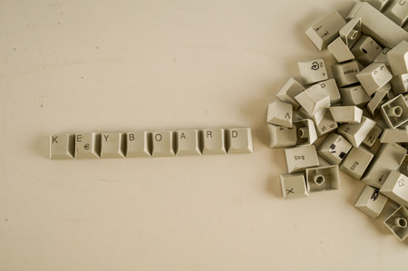 Alphabet numbers and some other keyboard keys shotの写真素材