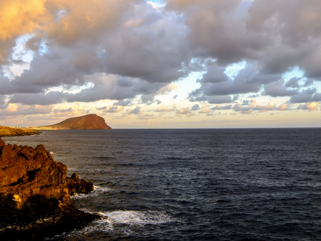 Spanish view landscape in tropical volcanic canary islands Spainの写真素材