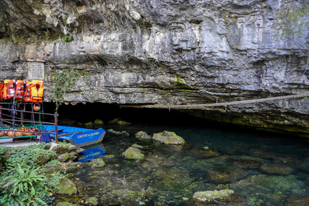 waterfall in cave, beautiful photo digital pictureの写真素材