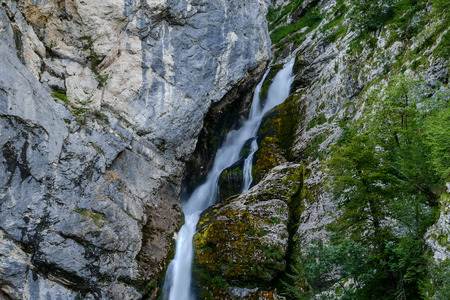 waterfall in mountains, beautiful photo digital pictureの写真素材