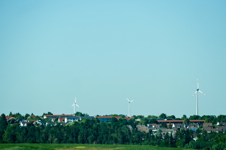 panorama of city with blue sky and clouds, beautiful photo digital pictureの写真素材