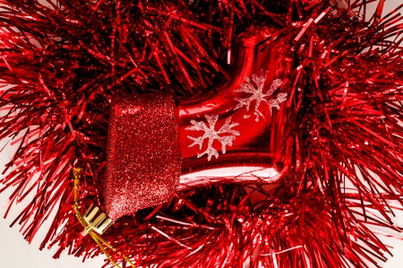 Vinatge Christmas decoration on a white backgroundの写真素材