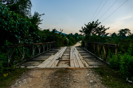 bridge in forest, beautiful photo digital pictureの写真素材