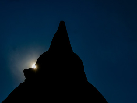 silhouette of buddha at sunset, beautiful photo digital pictureの写真素材