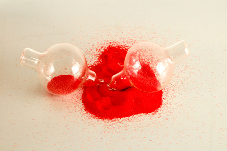 Close-up of broken hourglass Object on a White Backgroundの写真素材