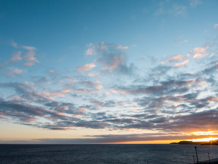 Cloudscape, Colored Clouds at Sunset near the Oceanの写真素材