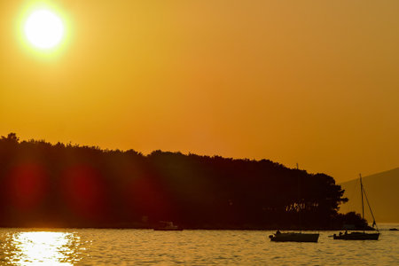 sunset on sea, beautiful photo digital pictureの写真素材