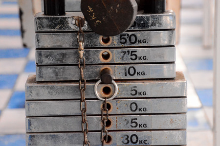 Equipment And Machines At The Empty Modern Gym Room Fitness Centerの写真素材