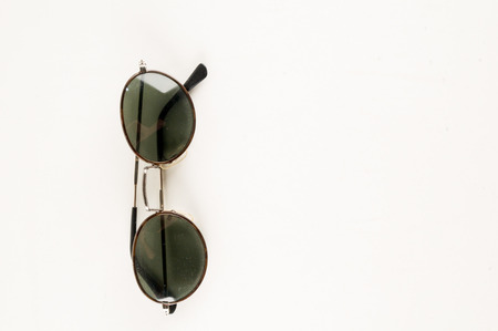 Close-up of vintage sunglasses Object on a White Backgroundの写真素材