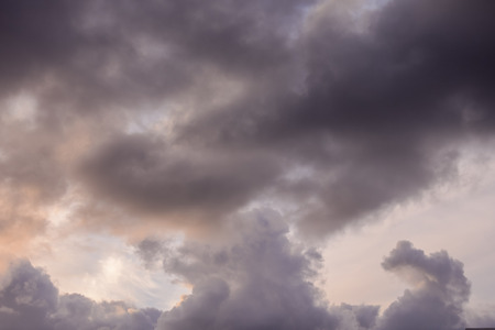 Cloudscape, Colored Clouds at Sunset near the Oceanの写真素材