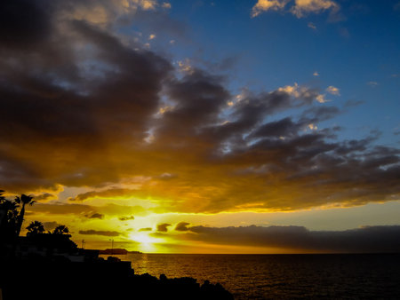 Spanish View Landscape in Tropical Volcanic Canary Islands Spainの写真素材