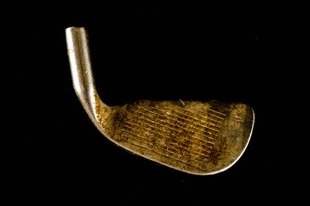 Close-up of golf-club golf clubObject on a black Backgroundの写真素材