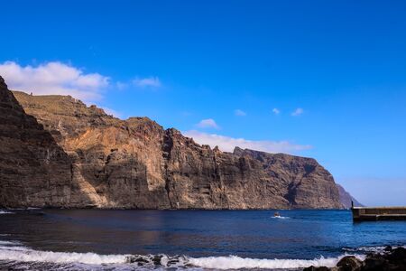 View of Los Gigantes City in Tenerife Canary Islands Spainの写真素材