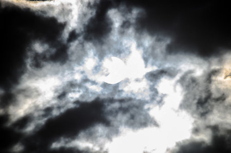 Partial Solar Eclipse on a Cloudy Day