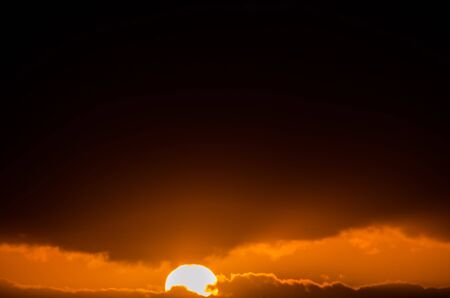 Cloudscape, Colored Clouds at Sunset near the Oceanの写真素材