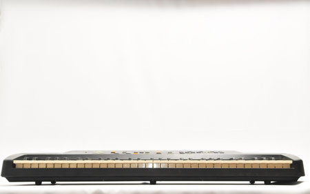 Black and White Digital Piano keyboard closeup