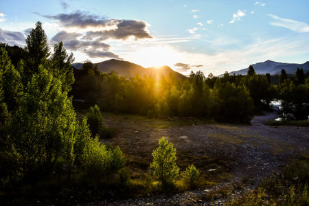landscape with river, photo as a background, digital image