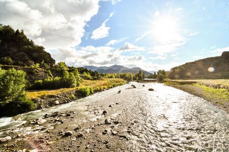 road in mountains, photo as a background, digital imageの写真素材