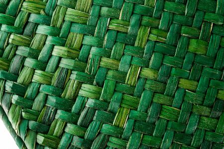 Green Vimini Bamboo weaving texture background patternの写真素材
