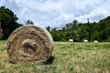 bales of hay, photo as a background, digital imageの写真素材