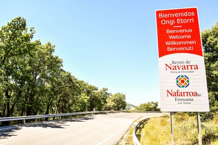 sign on road in mountains, photo as a background, digital imageの写真素材