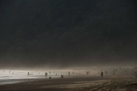 airplane flying over the city, photo as a background, digital imageの写真素材