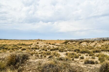 landscape with field and blue sky, photo as a background, digital imageの写真素材