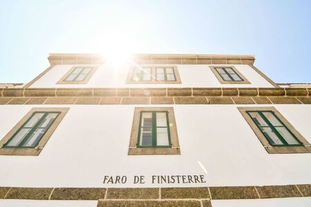 building with blue sky and clouds, photo as a background, digital imageの写真素材