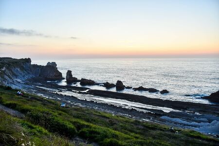 sunset on beach, photo as a background, digital imageの写真素材