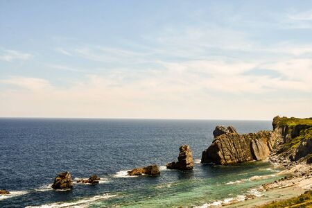 rocks and sea, photo as a background, digital imageの写真素材