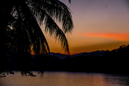 sunset on tropical island, beautiful photo digital picture