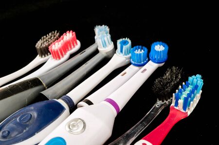 Close-up of toothbrush Object on a Plain Backgroundの写真素材