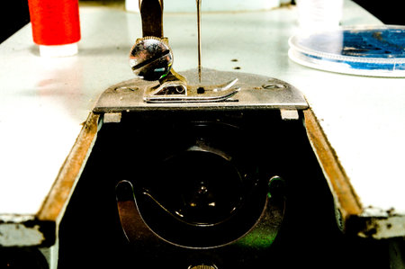 Photo Picture of an Old Vintage Sewing Machine